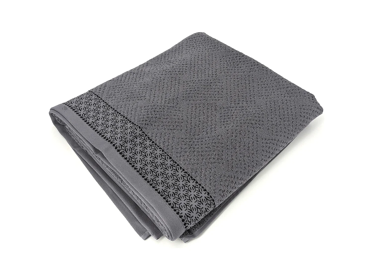 Drap de bain 100x150 cm pur coton collection OSAKA fleurs gris