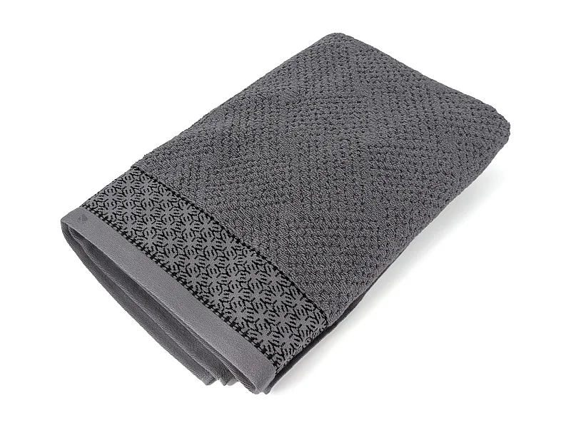 Drap de douche 70x140 cm pur coton collection OSAKA fleurs gris