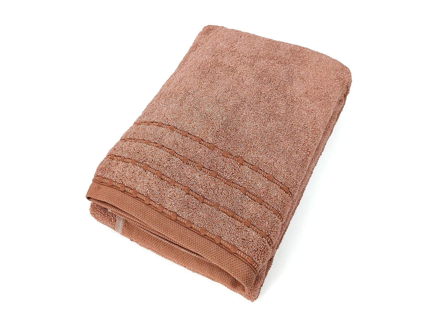 Drap de bain coton 500 g/m² 100x150cm VIVID marron Terre-cuite