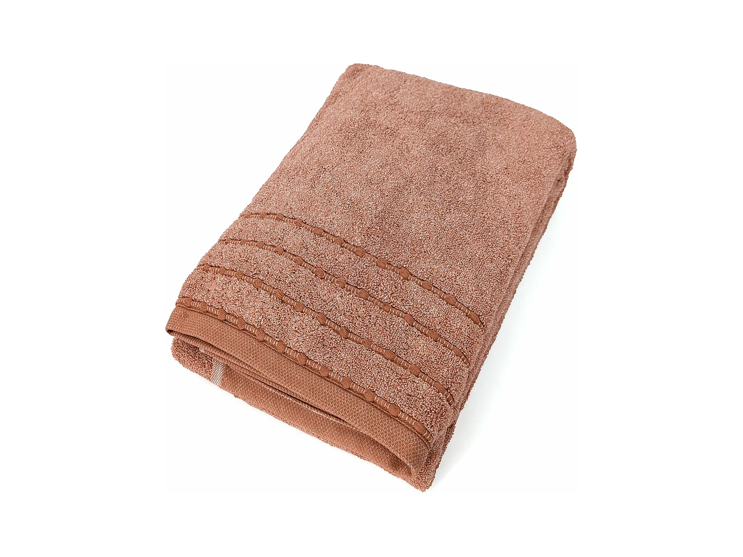 Drap de bain coton 500 g/m² 100x150cm VIVID marron Terre-cuite