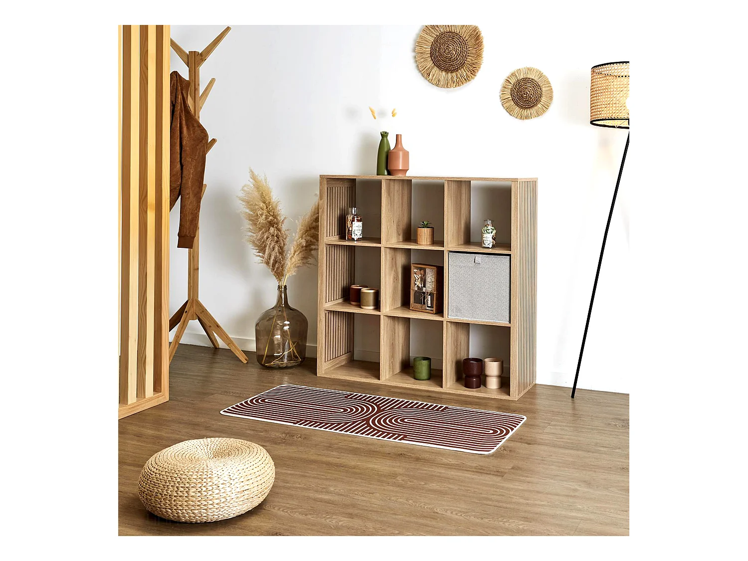 Tapis caoutchouc antidérapant MODERN 50x120 cm marron