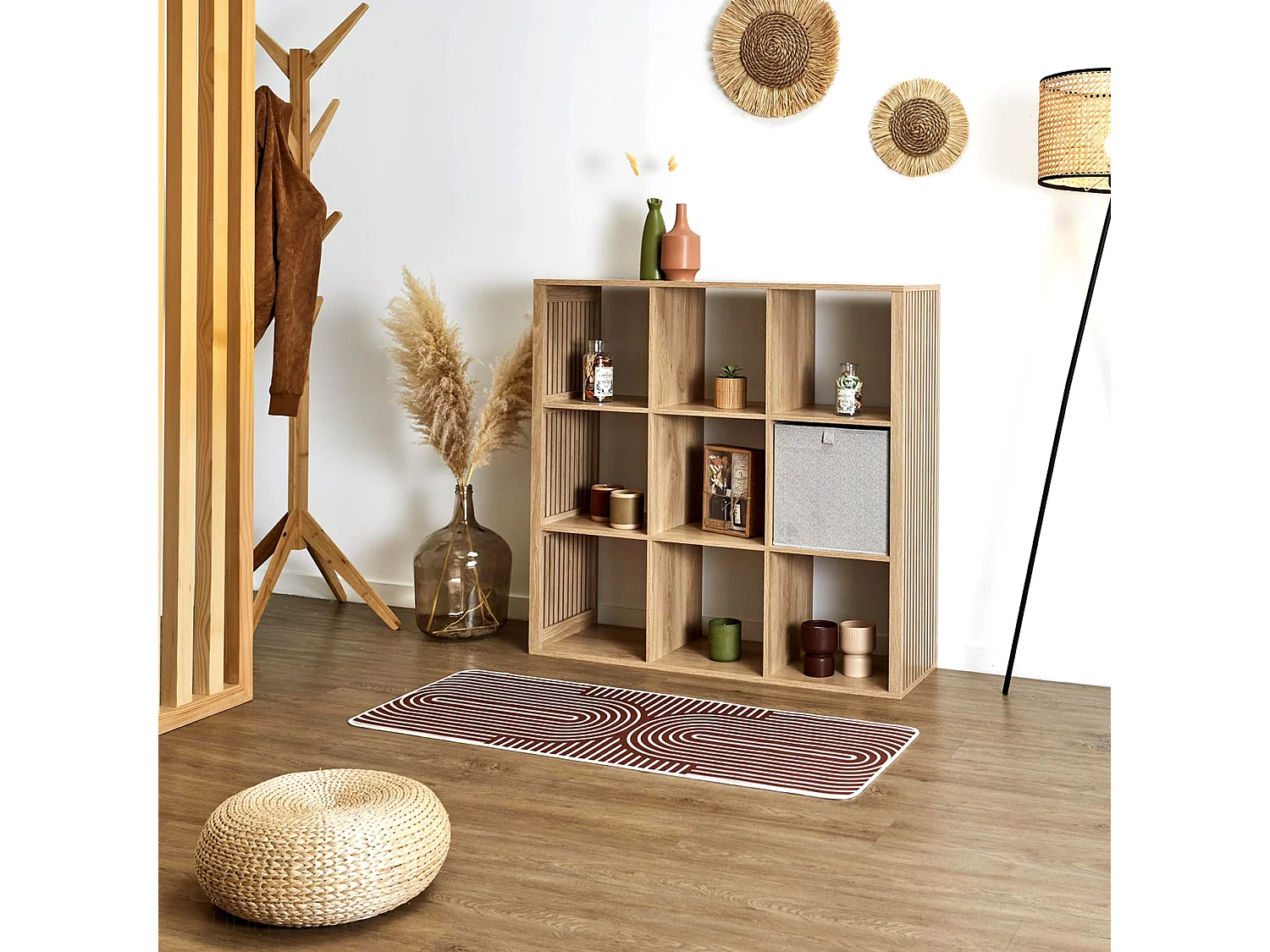 Tapis caoutchouc antidérapant MODERN 50x120 cm marron