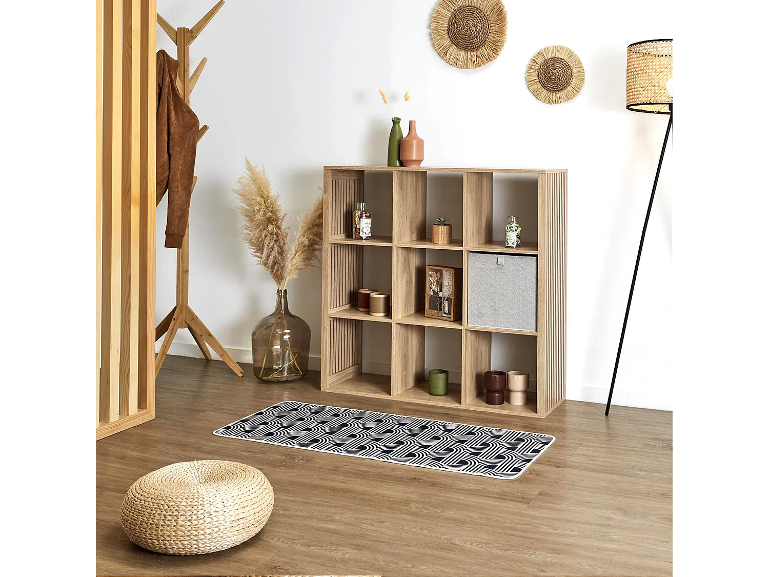 Tapis caoutchouc antidérapant MODERN 50x120 cm bleu