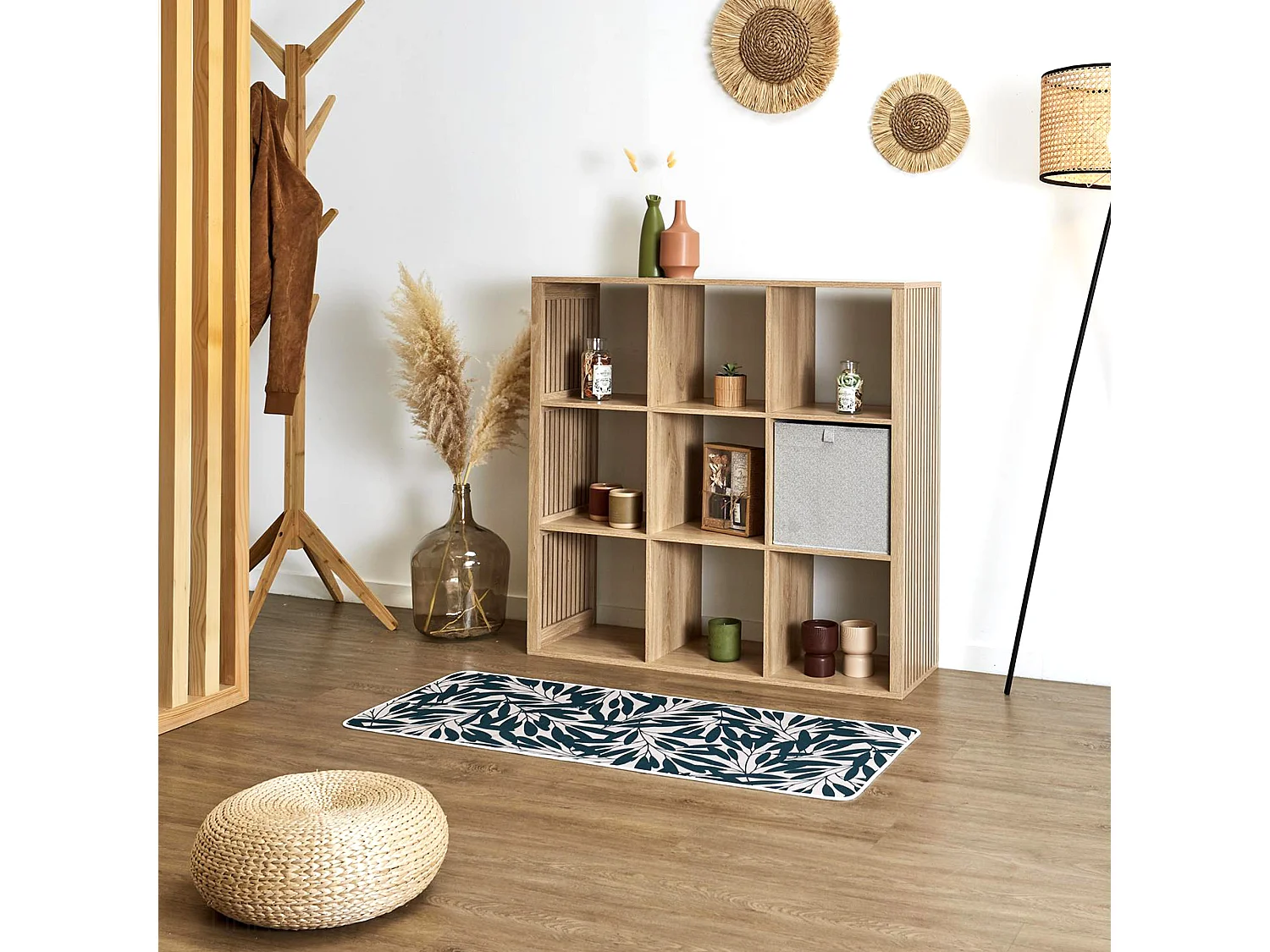 Tapis caoutchouc antidérapant MODERN 50x120 cm vert