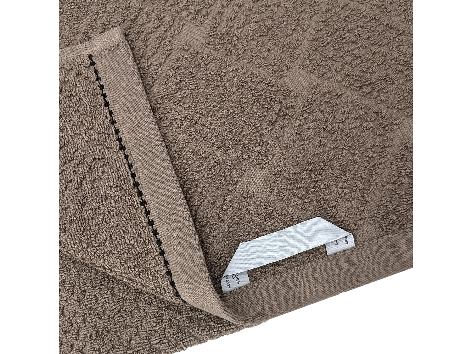 Lot de 2 serviettes invité 33x50 cm pur coton collection OSAKA fleurs marron