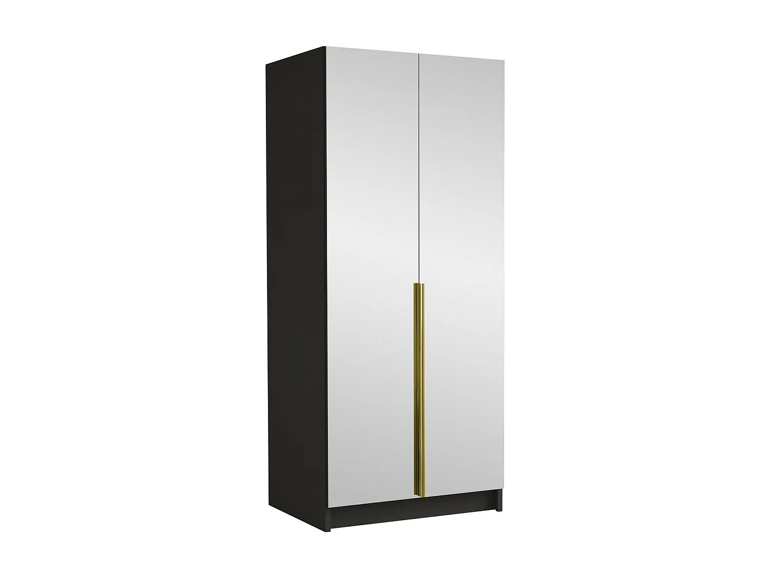 Armario Closico 193, Dorado|Negro, 215x100x58cm, Puertas de armario: Con bisagras