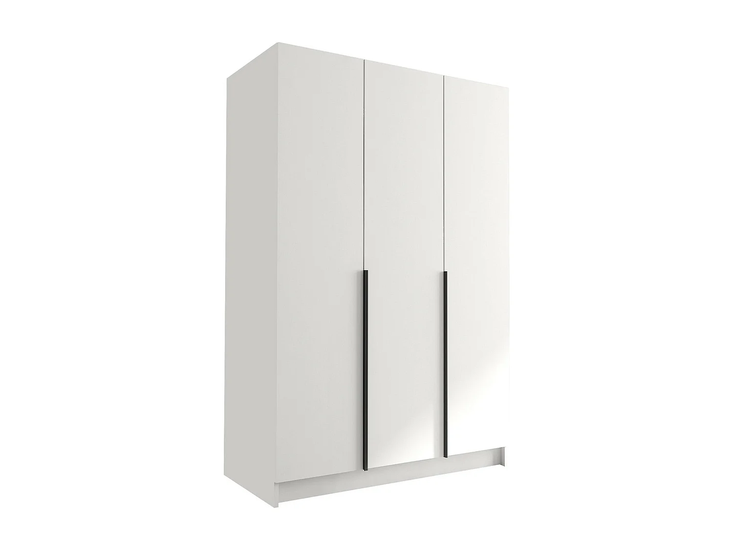 Armoire Closico 198, Blanc|Noir, 215x150x58cm, Portes d'armoire: Avec des charnières