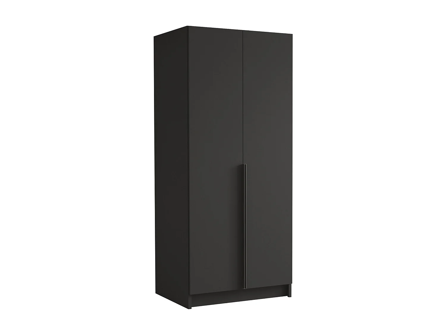 Armoire Closico Staton I, Noir, 215x100x58cm, Portes d'armoire: Avec des charnières