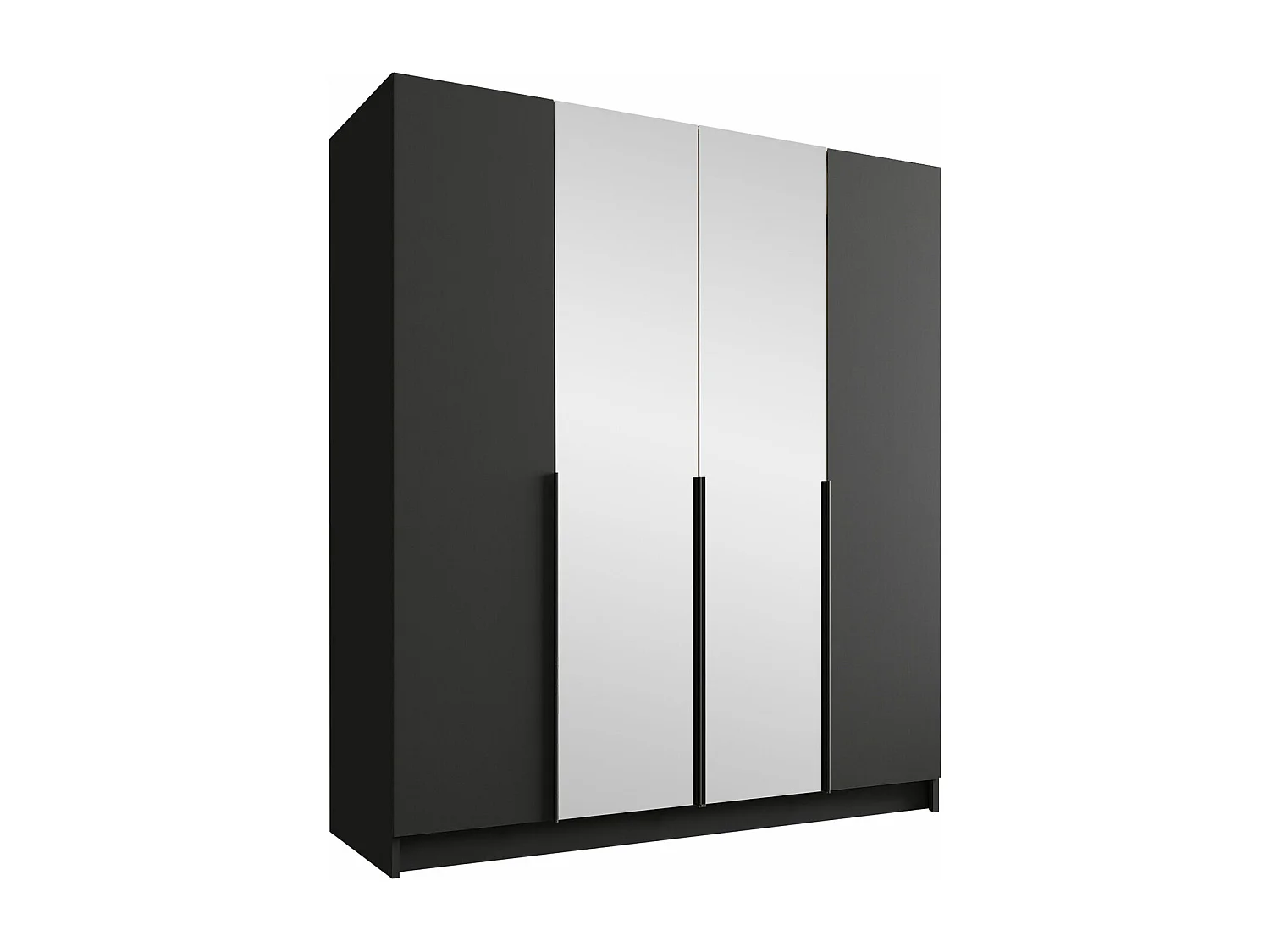 Armario Closico 191, Negro, 215x200x58cm, Puertas de armario: Con bisagras