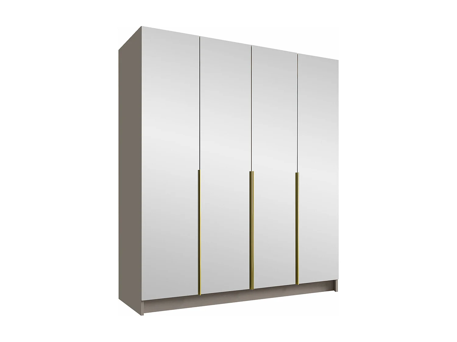 Armoire Closico 190, Cachemire|Doré, 215x200x58cm, Portes d'armoire: Avec des charnières