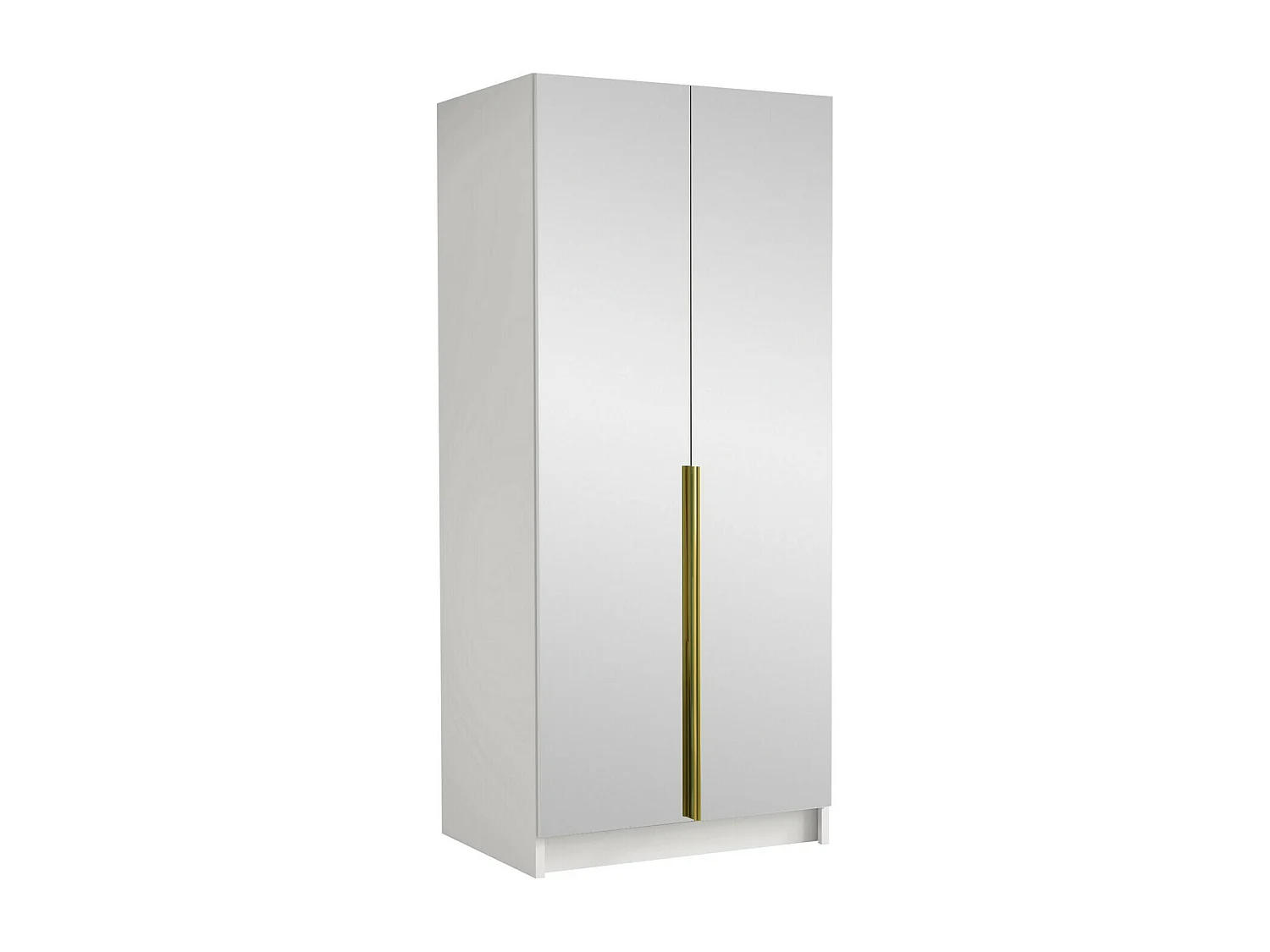 Armario Closico 193, Dorado|Blanco, 215x100x58cm, Puertas de armario: Con bisagras