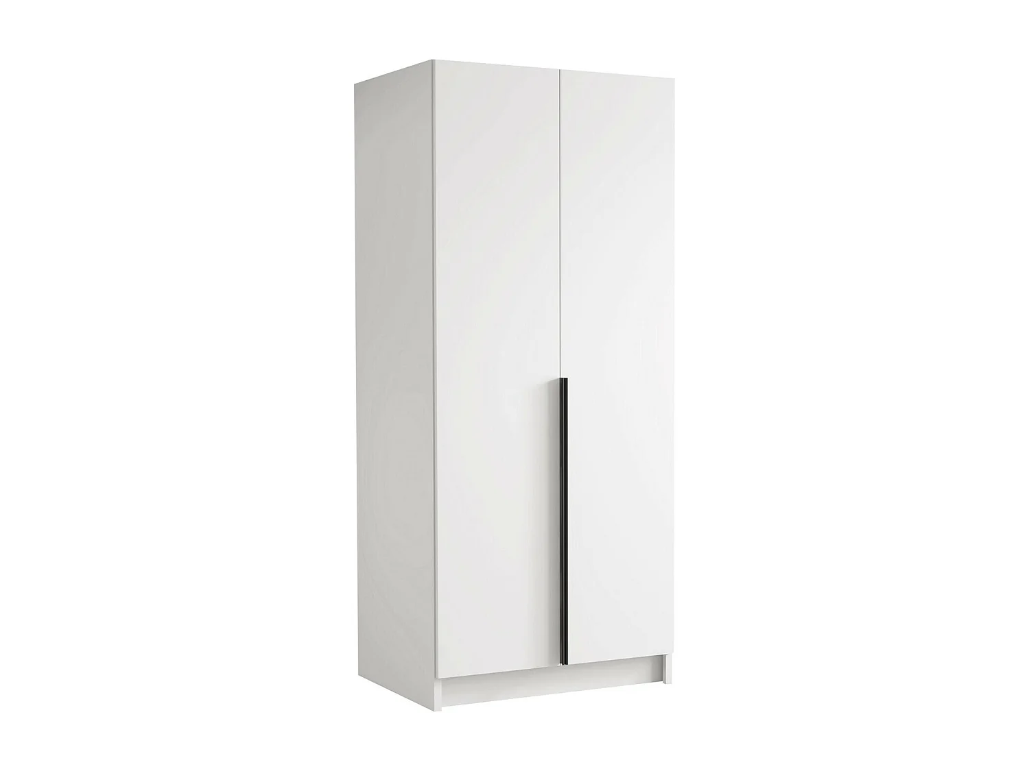 Armadio Closico 195, Nero|Bianco, 215x100x58cm, Porte armadi: Battenti