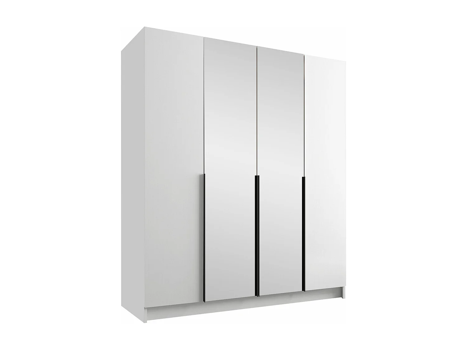 Armario Closico 191, Negro|Blanco, 215x200x58cm, Puertas de armario: Con bisagras