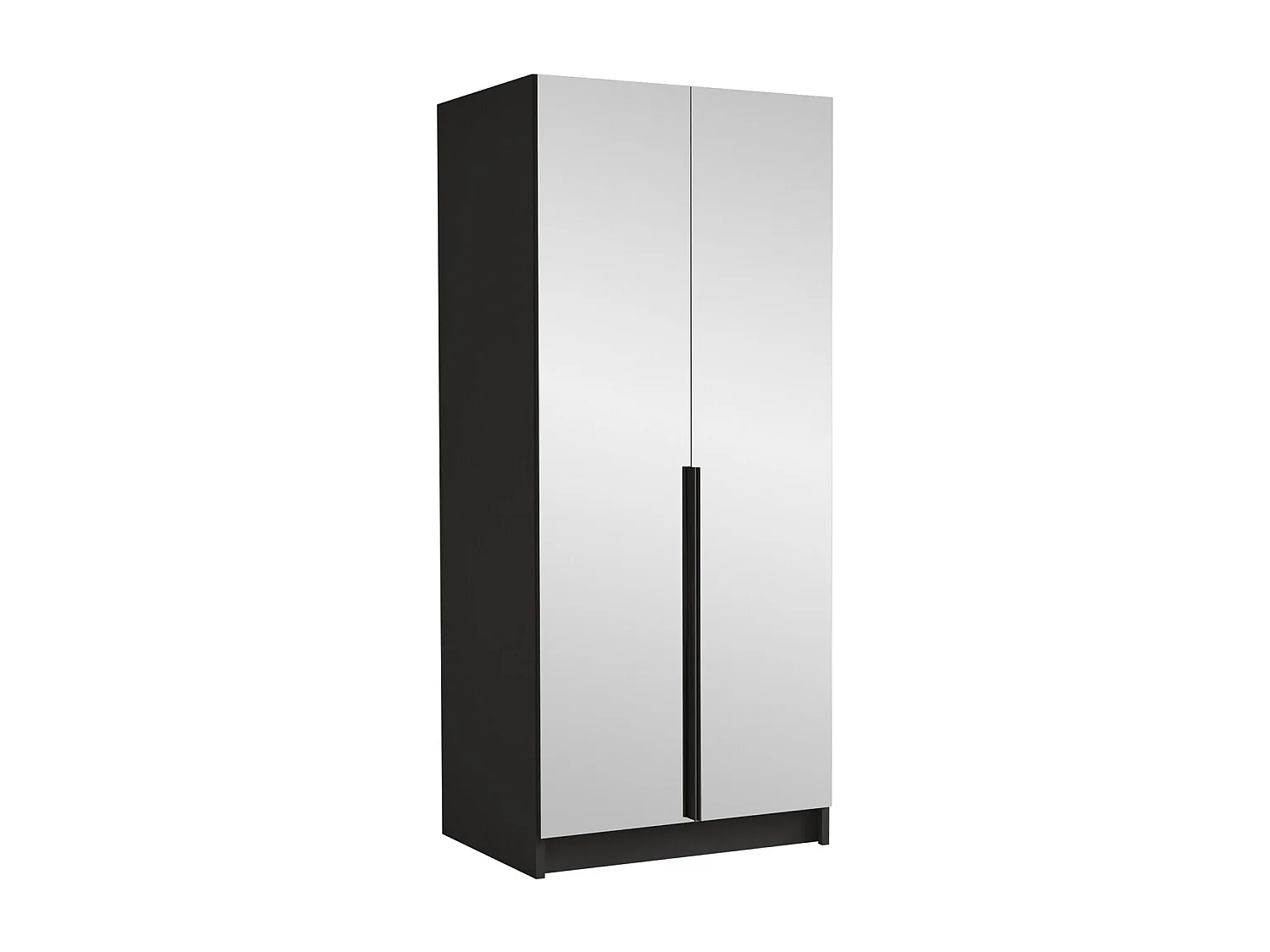 Armoire Closico Staton III, Noir, 215x100x58cm, Portes d'armoire: Avec des charnières