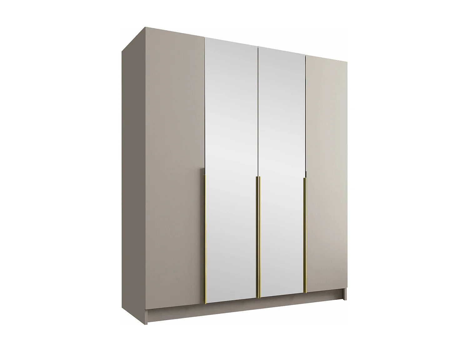 Armoire Closico 191, Cachemire|Doré, 215x200x58cm, Portes d'armoire: Avec des charnières