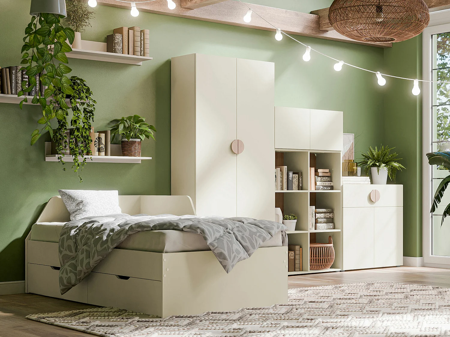 Buffet Morsoru 101, Beige, 38x80cm, Le nombre de portes: 240cm, Stratifié