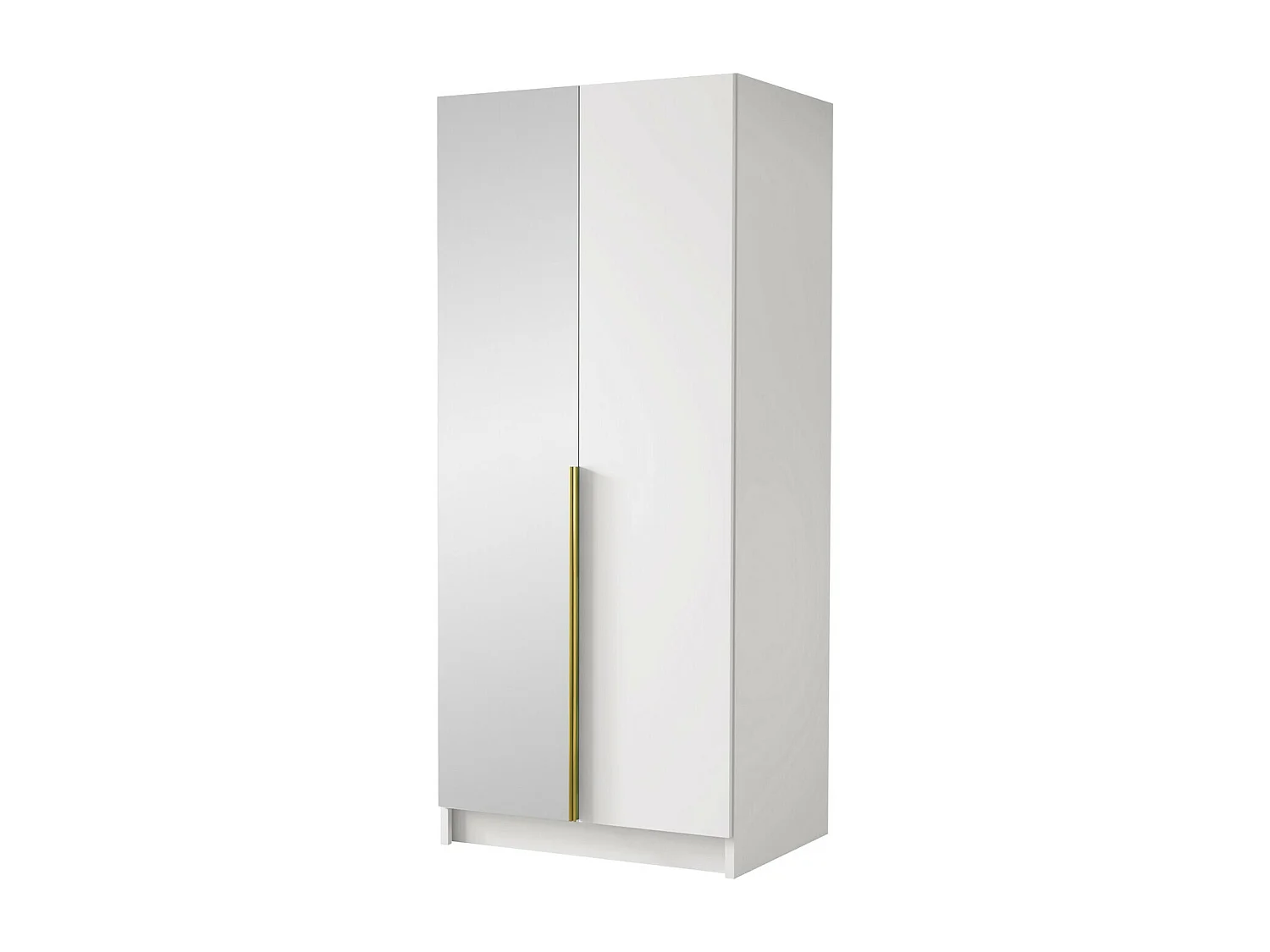 Armario Closico 194, Dorado|Blanco, 215x100x58cm, Puertas de armario: Con bisagras