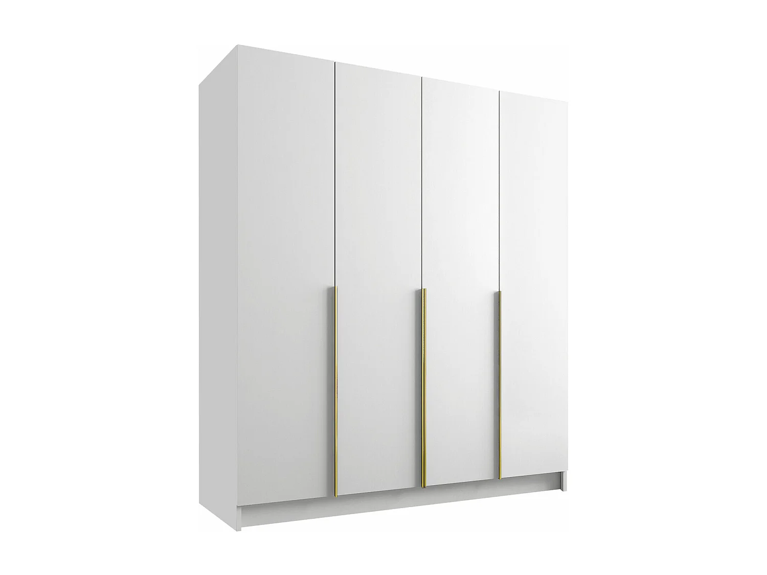 Armario Closico 192, Blanco|Dorado, 215x200x58cm, Puertas de armario: Con bisagras