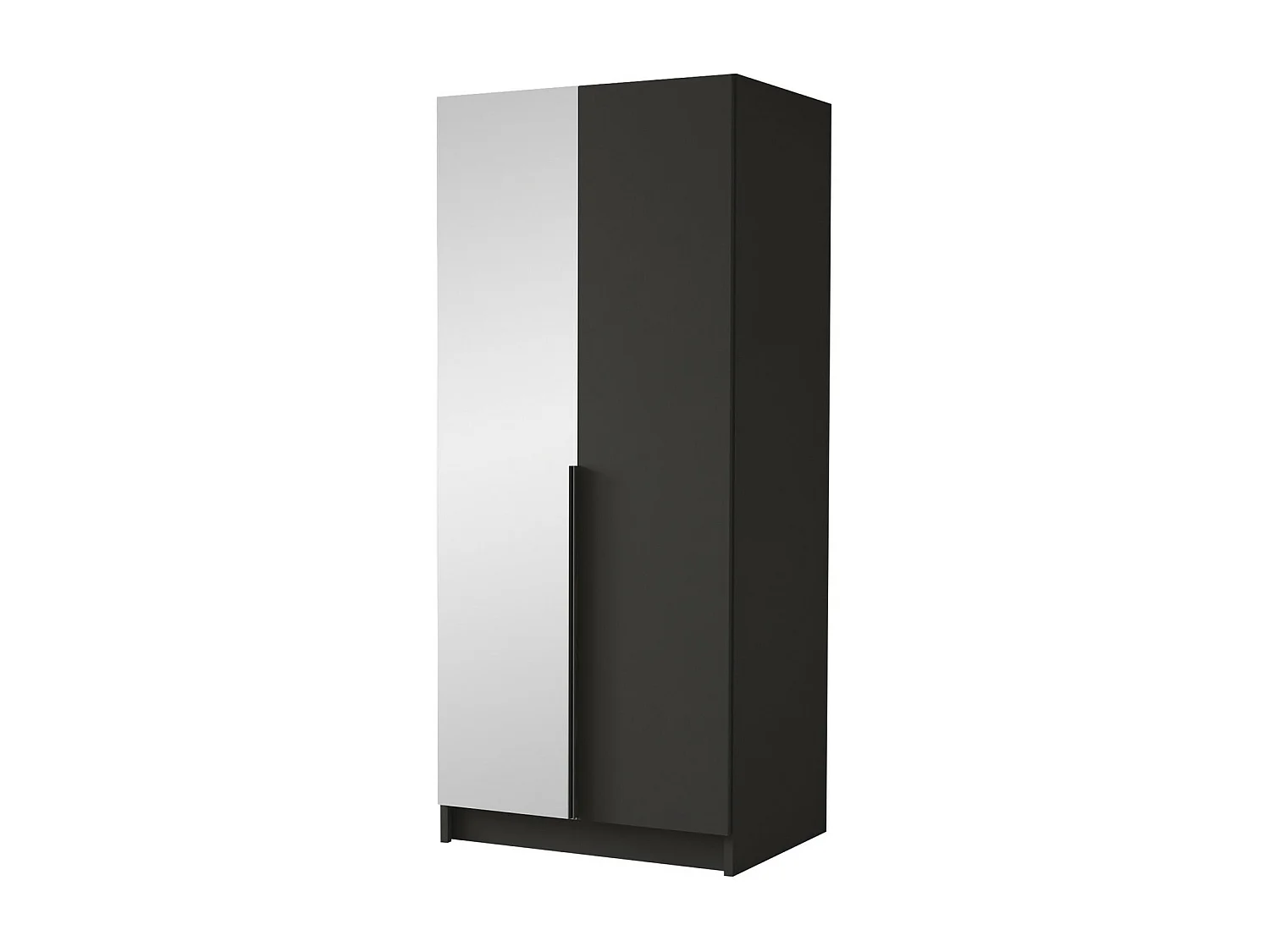 Armoire Closico 194, Noir, 215x100x58cm, Portes d'armoire: Avec des charnières