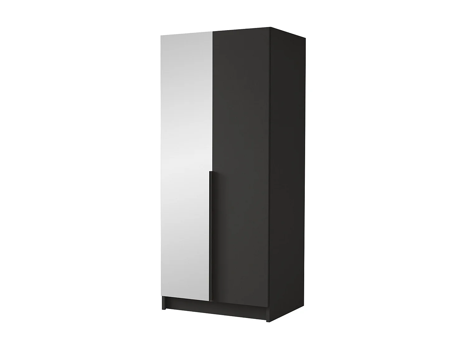 Armoire Closico Staton II, Noir, 215x100x58cm, Portes d'armoire: Avec des charnières