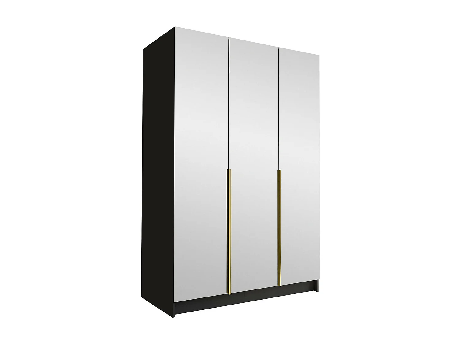 Armario Closico 196, Negro|Dorado, 215x150x58cm, Puertas de armario: Con bisagras
