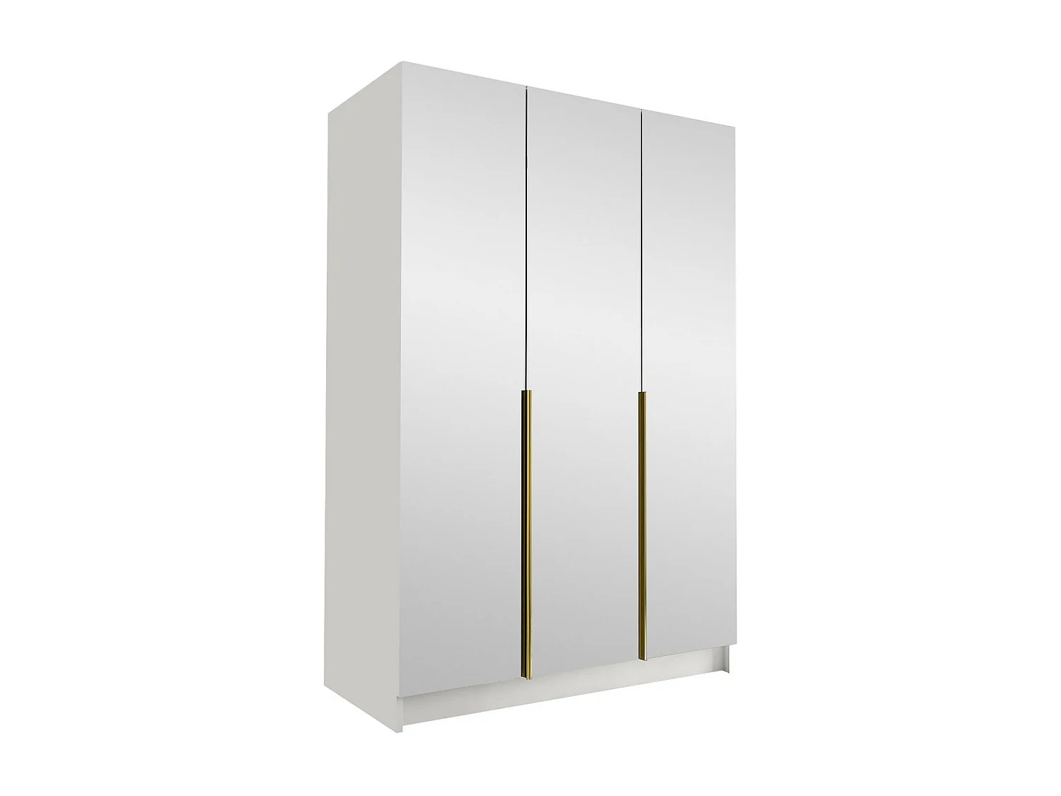 Armario Closico 196, Blanco|Dorado, 215x150x58cm, Puertas de armario: Con bisagras