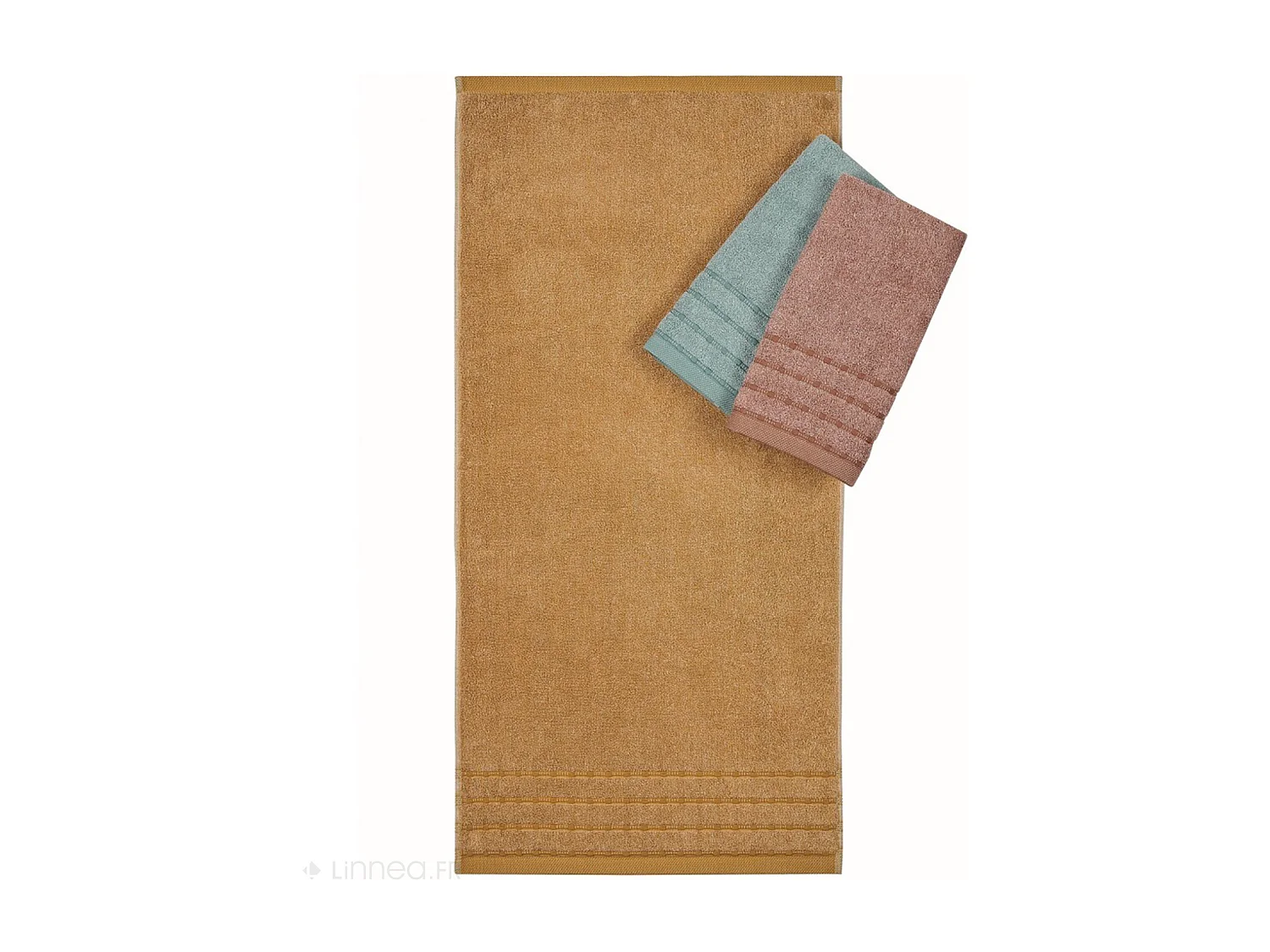 Lot de 2 gants de toilette coton 16x21cm VIVID jaune Miel