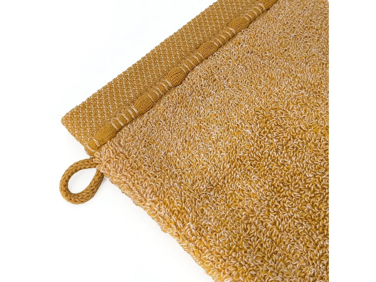 Lot de 2 gants de toilette coton 16x21cm VIVID jaune Miel