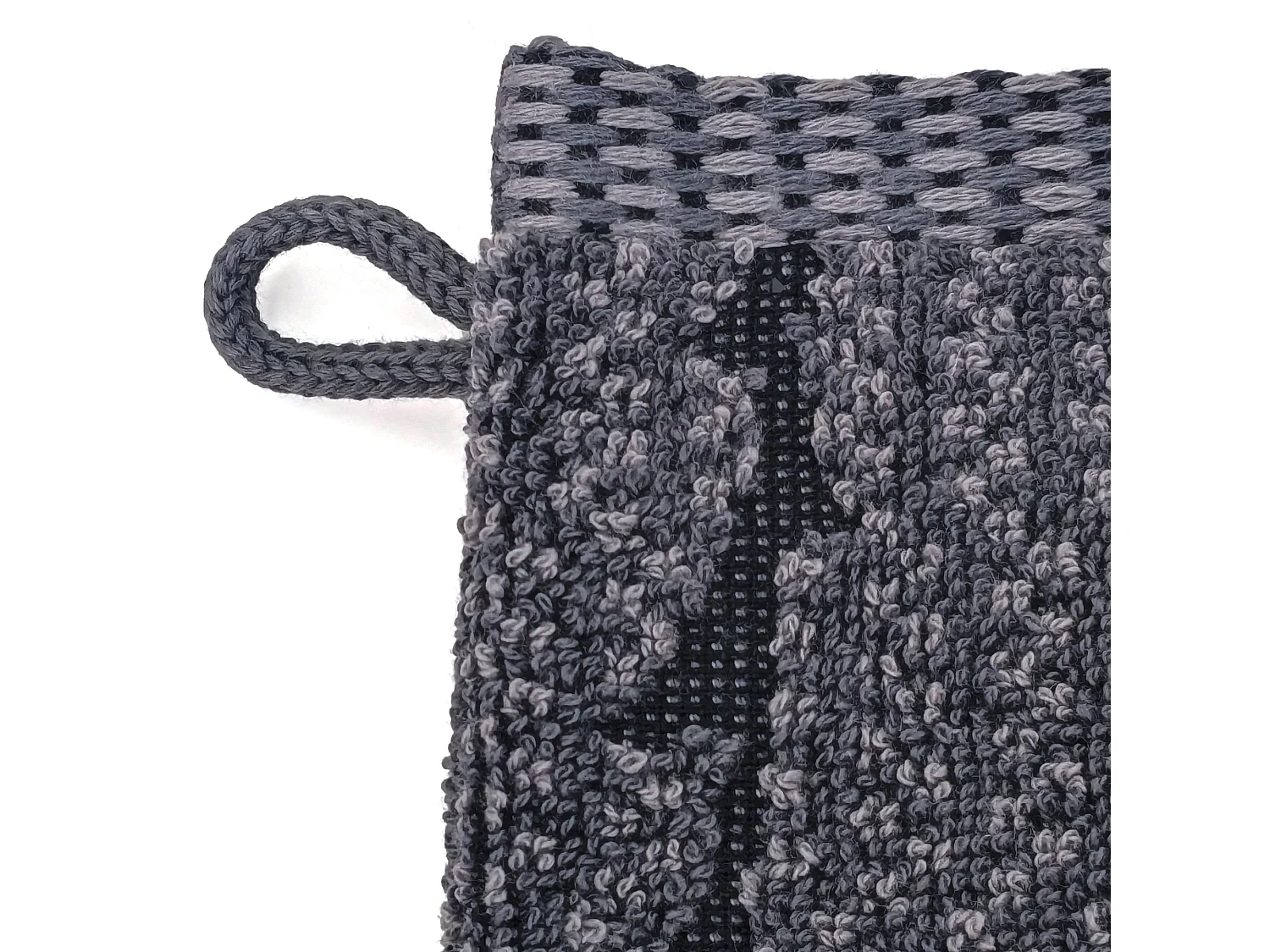 Lot de deux gants de toilette 16x21 cm pur coton collection OSAKA feuillage gris