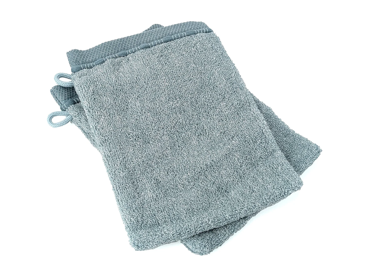 Lot de 2 gants de toilette coton 16x21cm VIVID vert Opaline