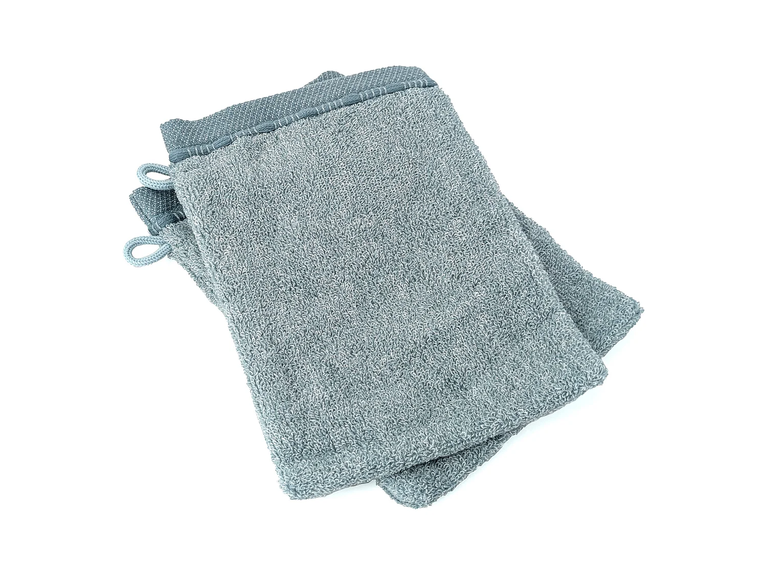 Lot de 2 gants de toilette coton 16x21cm VIVID vert Opaline
