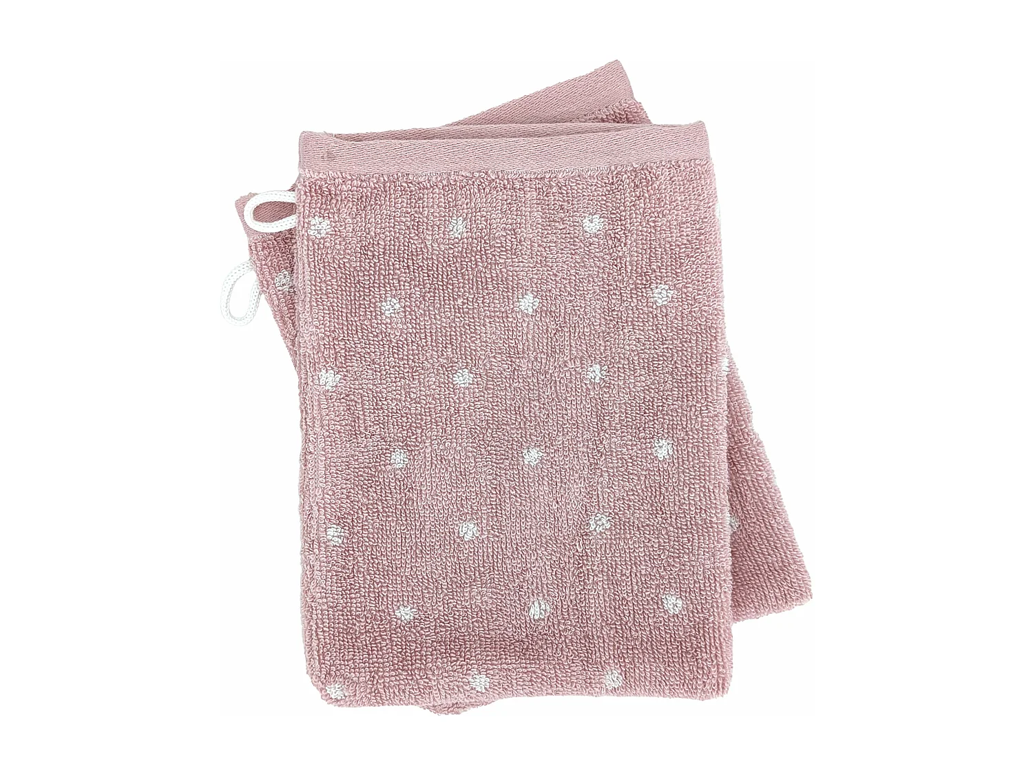 Lot de 2 gants de toilette 16x21 cm EFFICIENCE DOTS rose flamingo