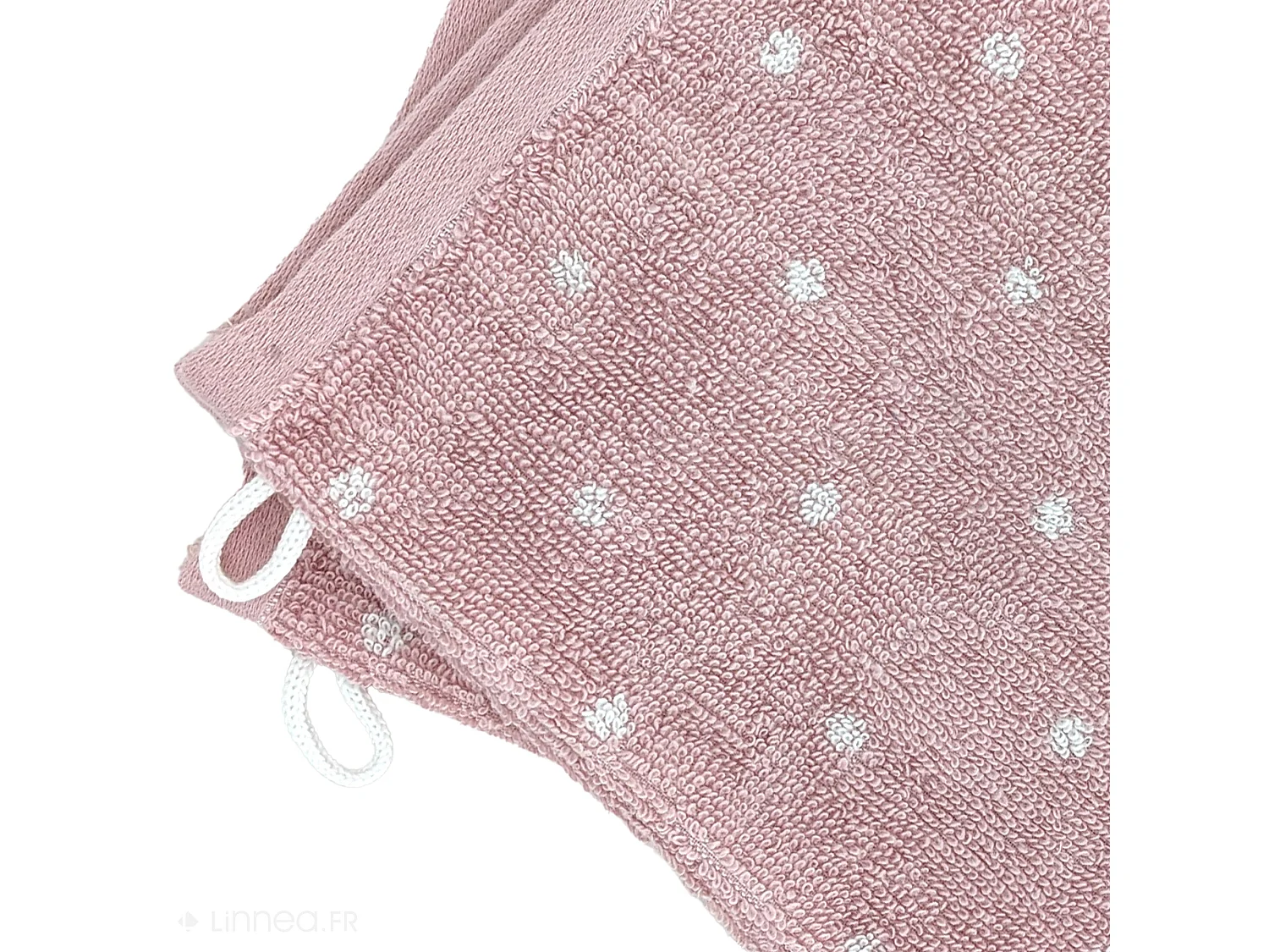 Lot de 2 gants de toilette 16x21 cm EFFICIENCE DOTS rose flamingo