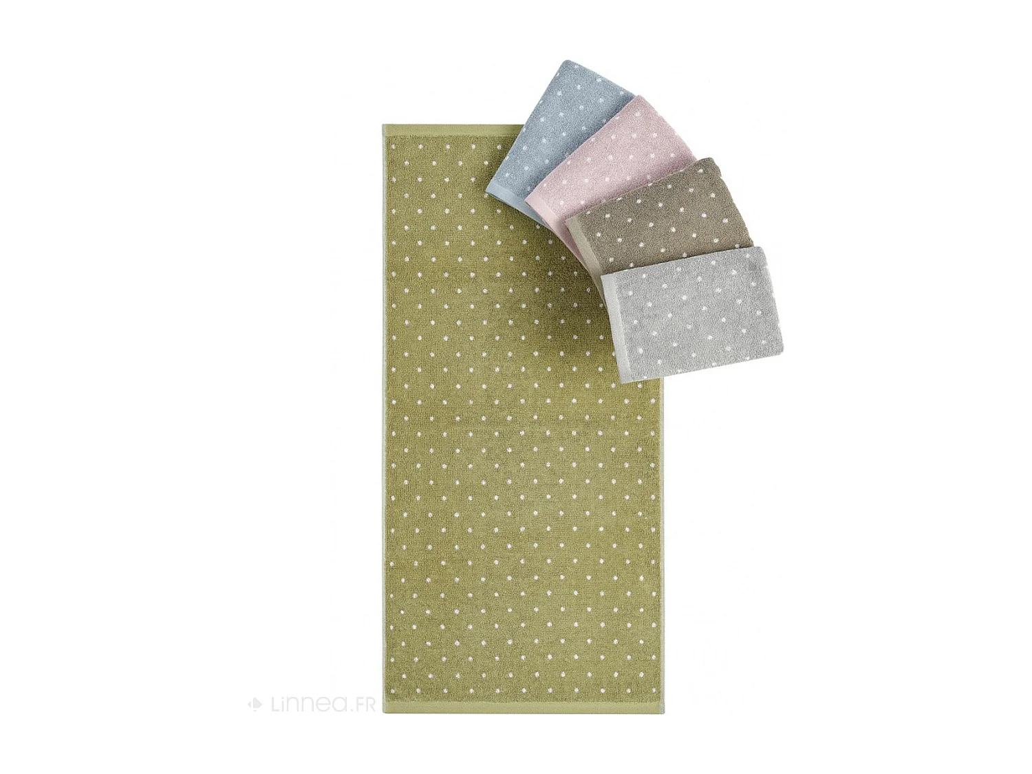 Lot de 2 gants de toilette 16x21 cm EFFICIENCE DOTS rose flamingo