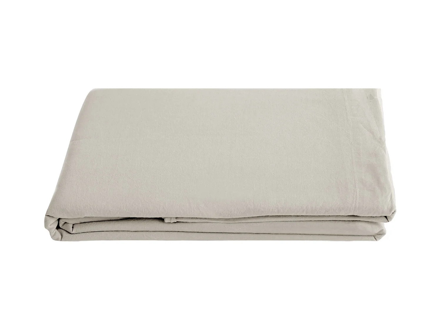 Drap plat 240x290 cm pur coton lavé PALACE beige nacre