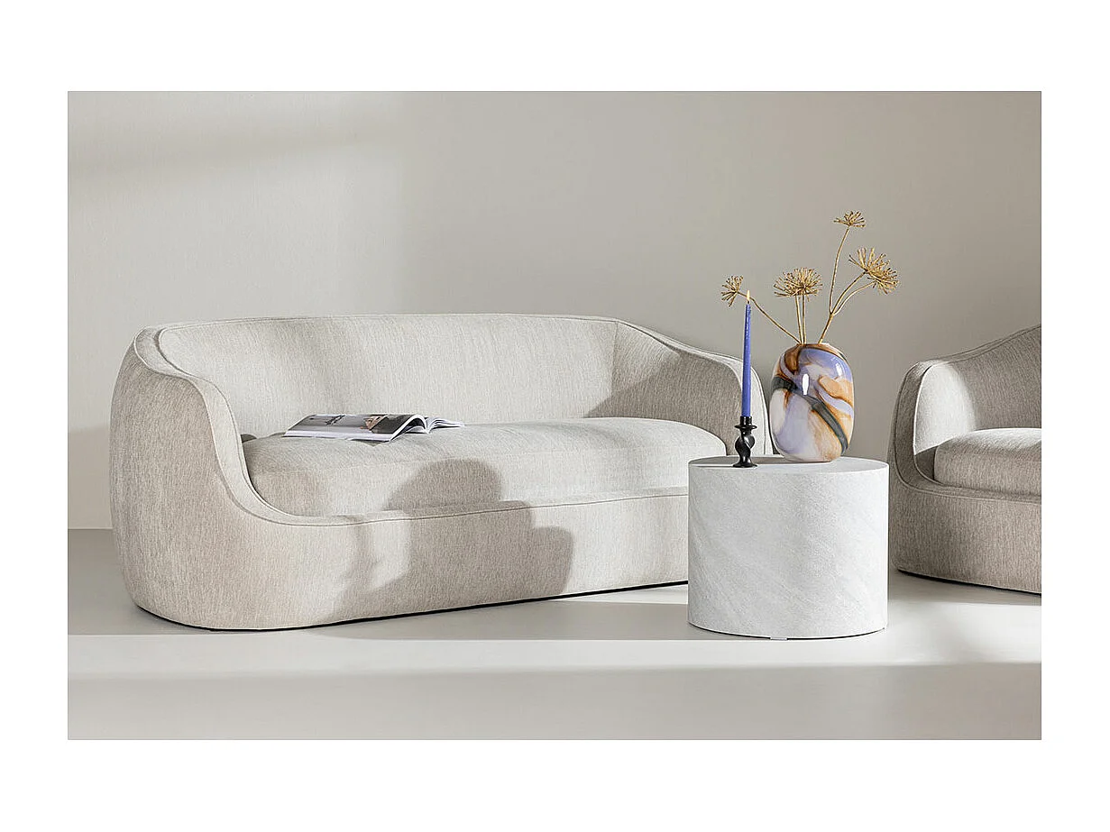 Canapé 3 Places Design "Elio" 196cm Gris Clair