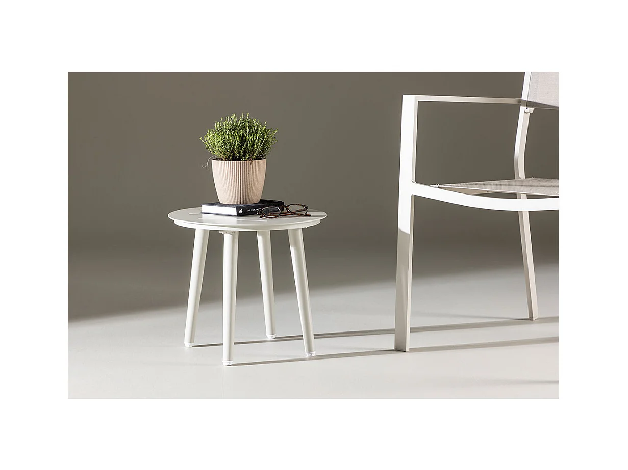 Table d'Appoint de Jardin Ronde "Lina" 40cm Beige