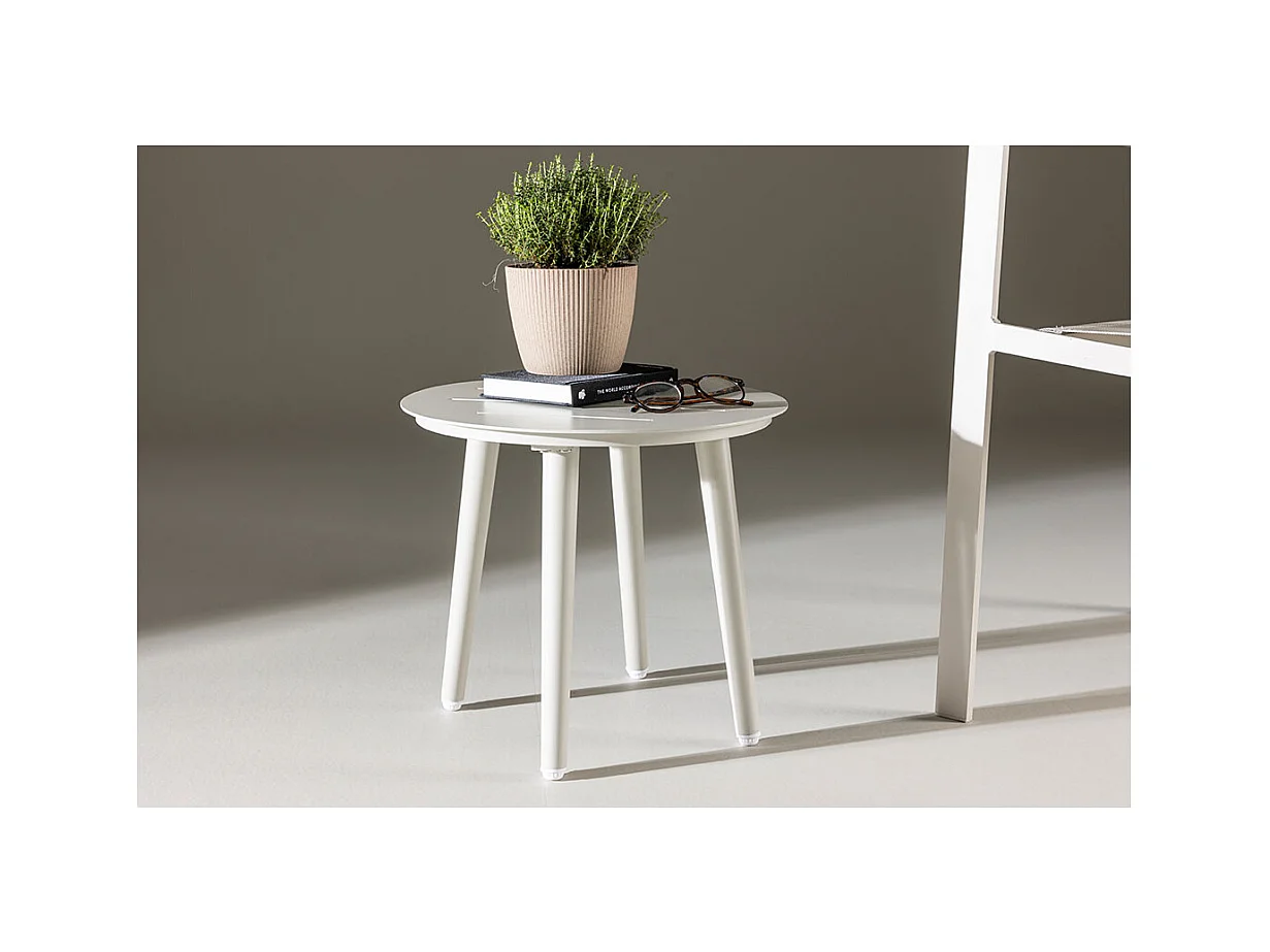 Table d'Appoint de Jardin Ronde "Lina" 40cm Beige