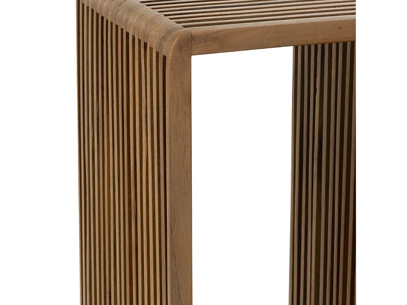 Lot de 2 Tables d'Appoint en Bois "Teck" 88cm Naturel