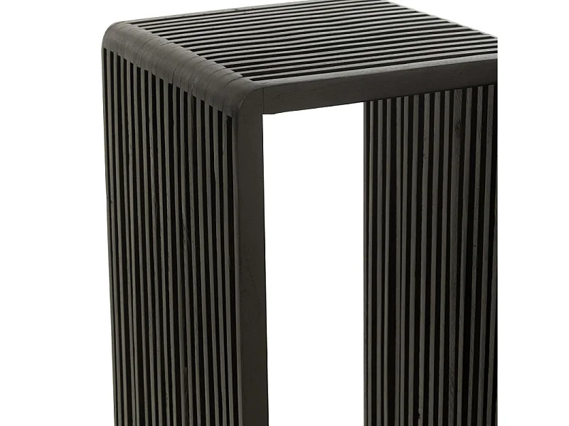 Lot de 2 Tables d'Appoint en Bois "Teck" 88cm Noir