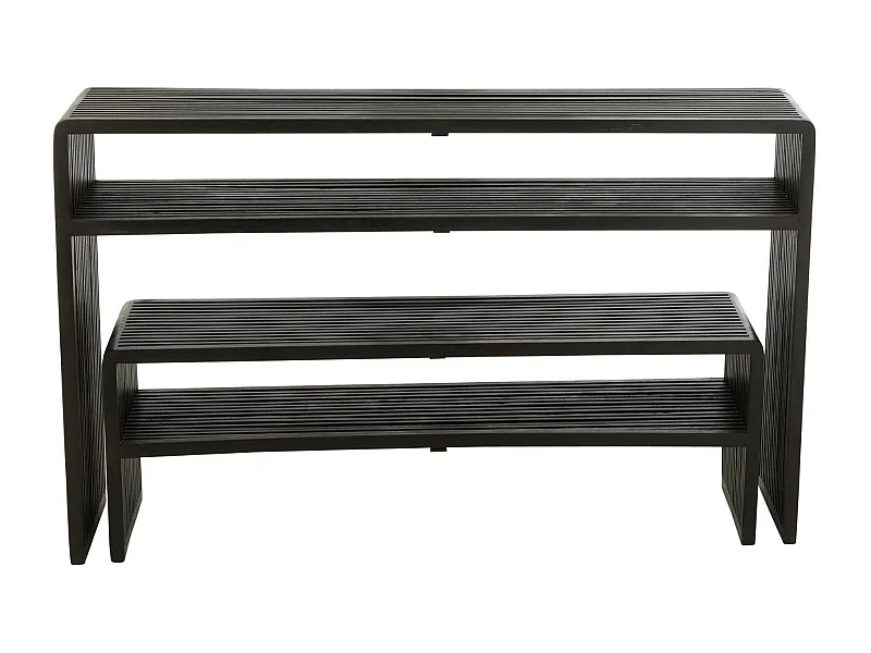 Lot de 2 Consoles en Bois "Teck" 130cm Noir