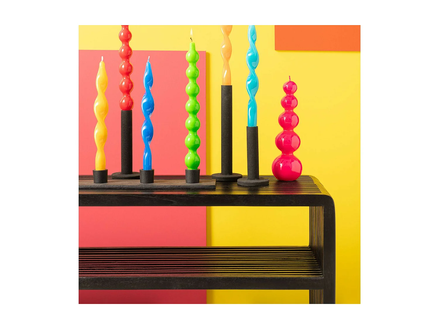 Lot de 2 Consoles en Bois "Teck" 130cm Noir