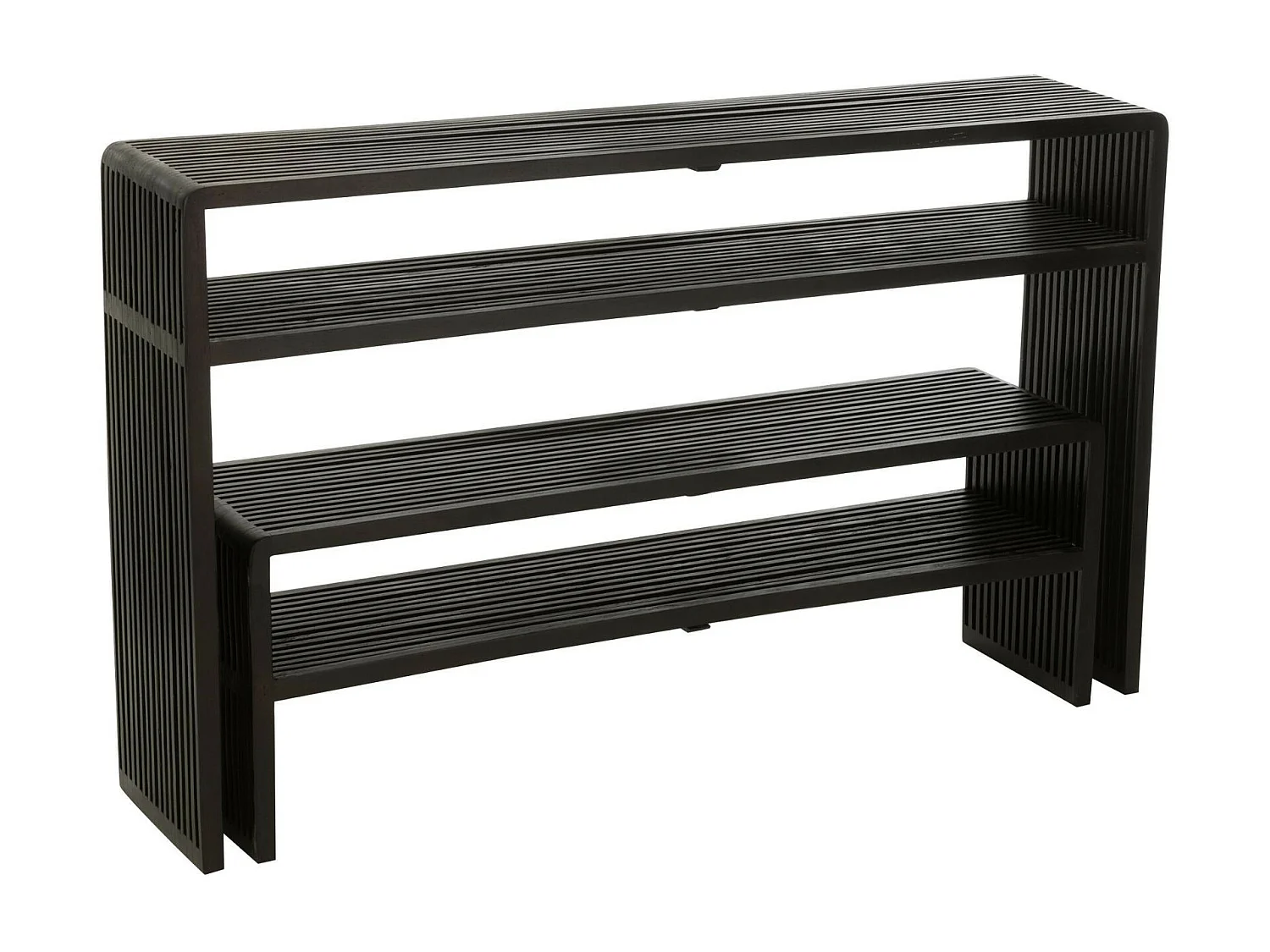 Lot de 2 Consoles en Bois "Teck" 130cm Noir