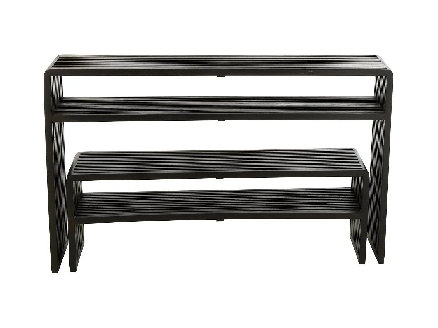 Lot de 2 Consoles en Bois "Teck" 130cm Noir