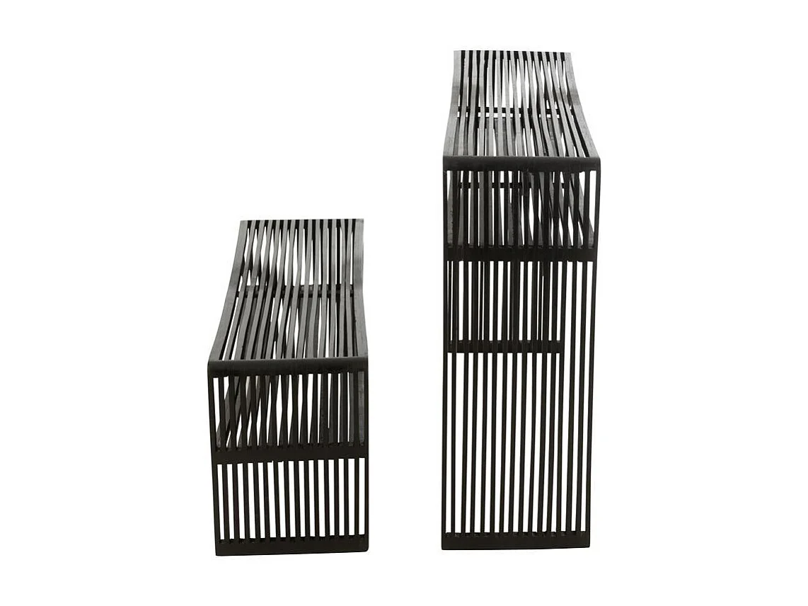 Lot de 2 Consoles en Bois "Teck" 130cm Noir