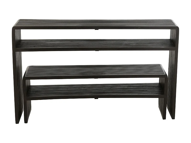 Lot de 2 Consoles en Bois "Teck" 130cm Noir