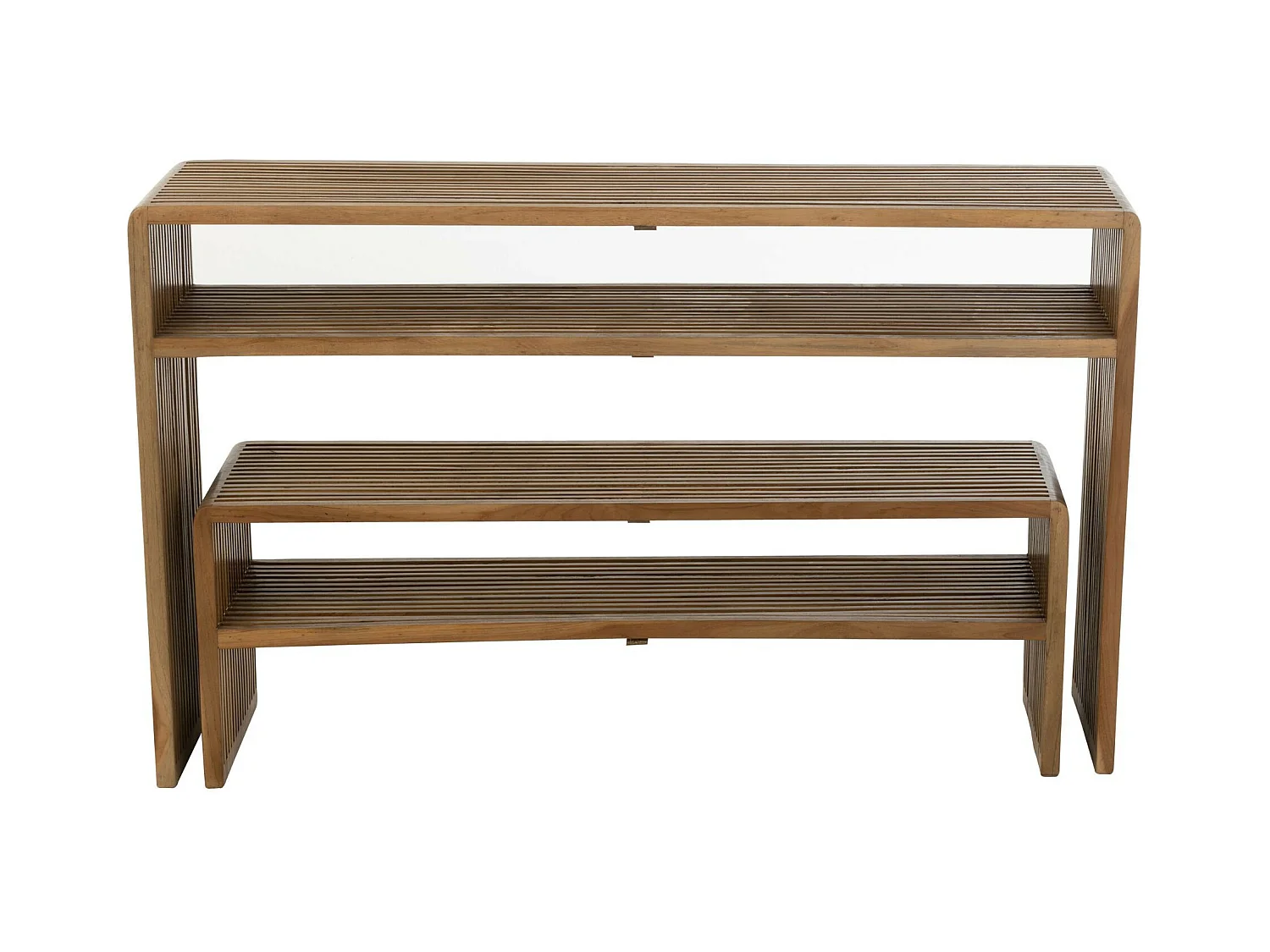 Lot de 2 Consoles en Bois "Teck" 130cm Naturel
