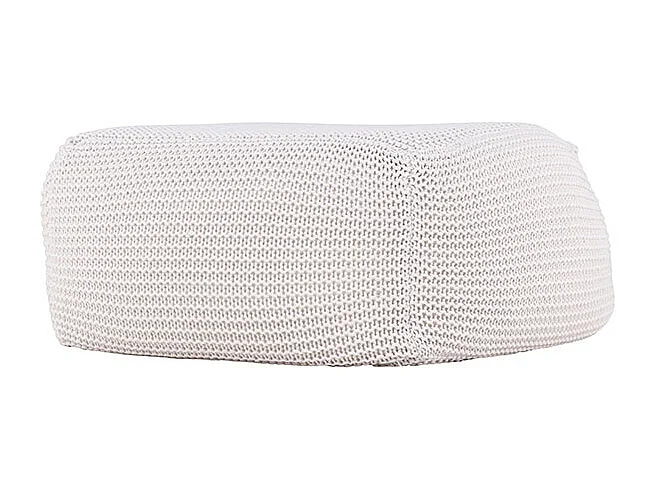 Pouf Effet Crochet "Luca" 60cm Crème