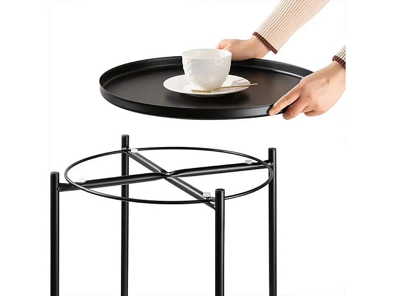 Tavolino da salotto in metallo nero mod. Willy