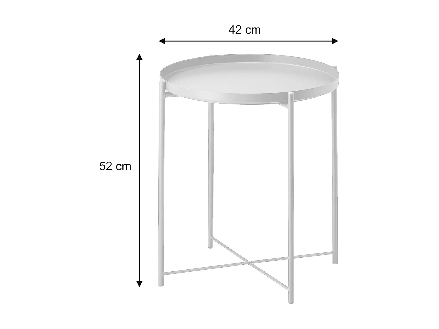 Tavolino da salotto in metallo bianco mod. Willy